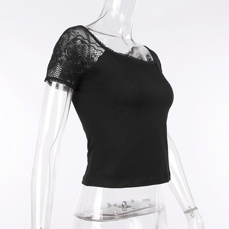 Gothic Sexy Bodycon Short Sleeve Top freeshipping - Chagothic