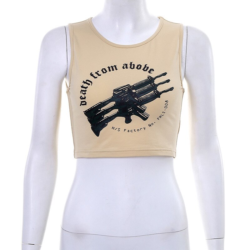 Gothic Crop Tank Top freeshipping - Chagothic