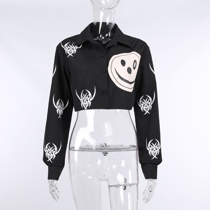 Smiley Emo Top Goth freeshipping - Chagothic