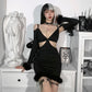 Gothic Black Sexy Faux Fur Dress