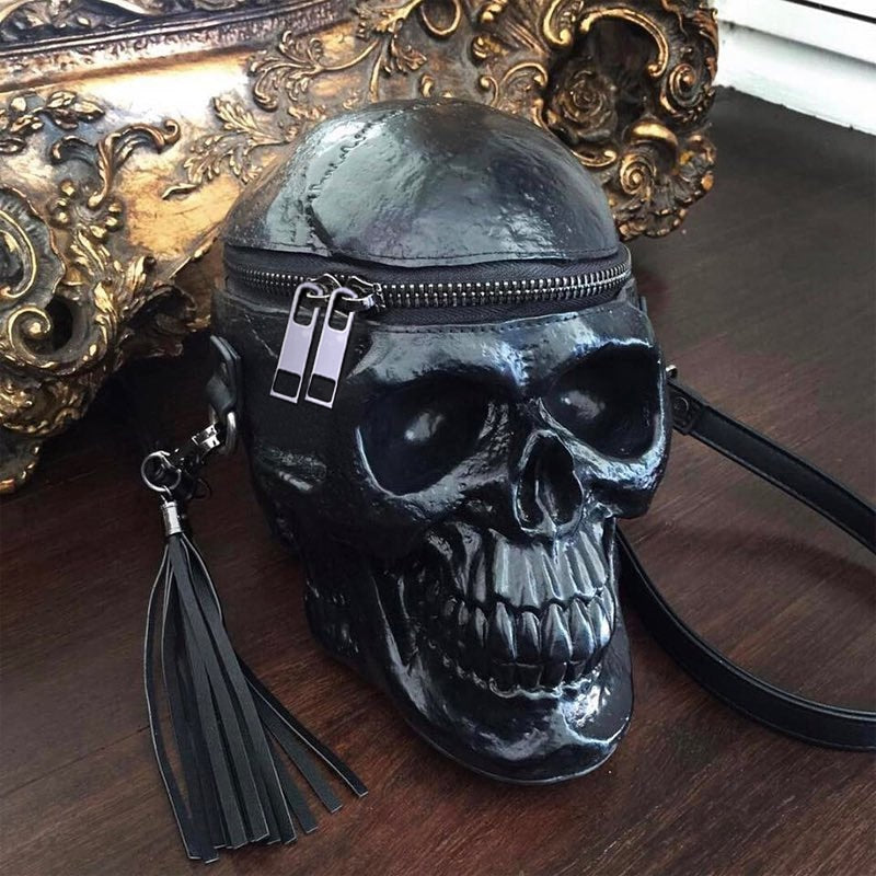 Gothic Vintage Skull Black Handbag