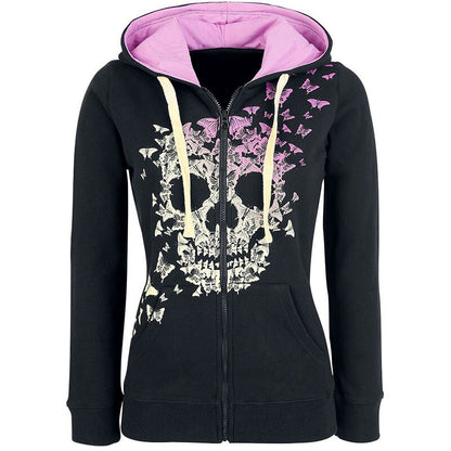 Goth Grunge Butterfly Print Hoodie freeshipping - Chagothic