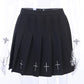 Gothic Streetwear Cross Print Skirt