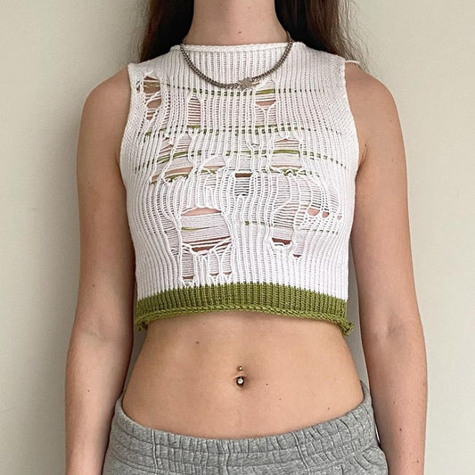 Gothic Patchwork O Neck Tank Top