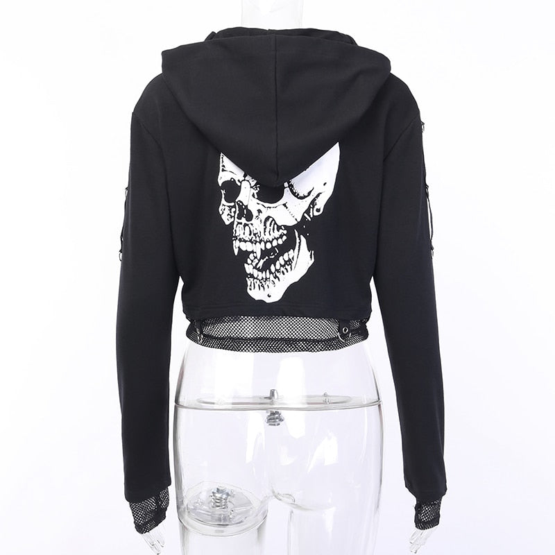 Women Gothic Cropped Hoodie freeshipping - Chagothic