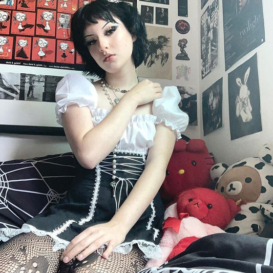 Gothic Patchwork High Waist Dress