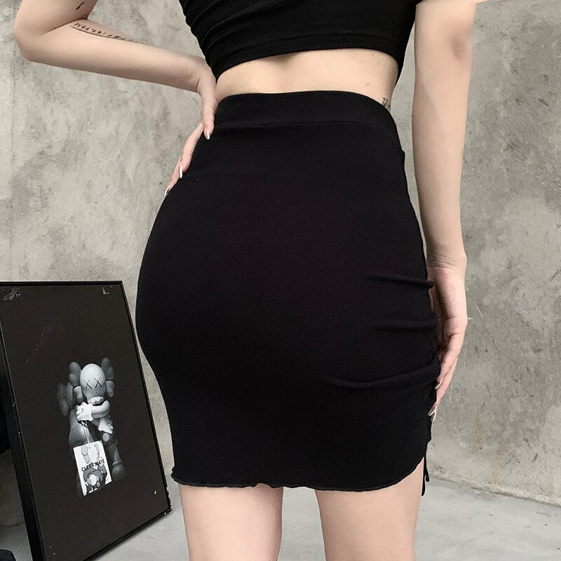 Punk Skinny Rushed Bandage Skirt