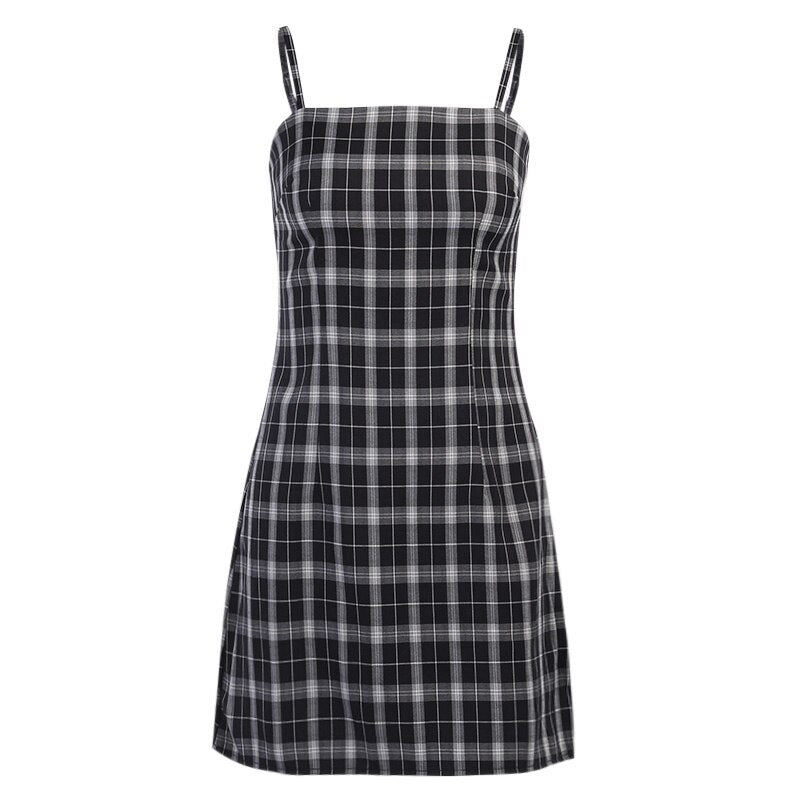 Gothic Plaid Mini Dress