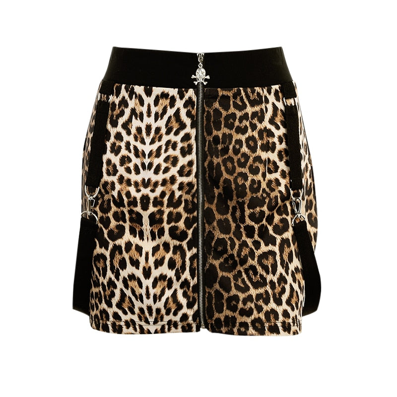 Harajuku Goth Zipper Women Skirt