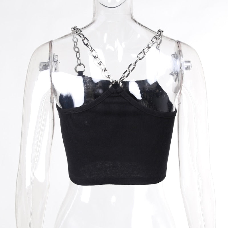 Gothic Chain Strap Top freeshipping - Chagothic