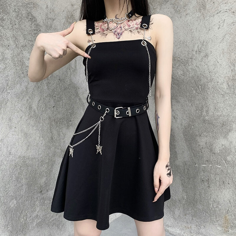 Black Punk Mini Dress