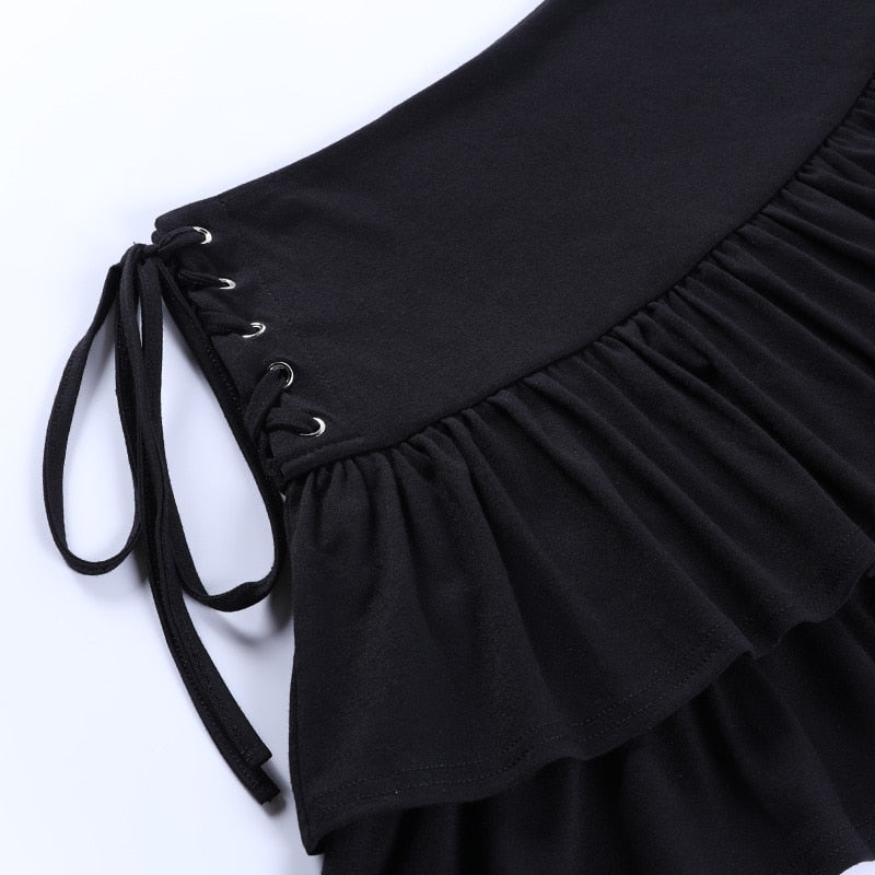 Gothic Aesthetic Black Pleated Skirt freeshipping - Chagothic