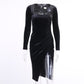 Gothic High Slit Black Dress