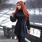 Gothic Black Plaid Turtleneck Dress