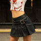 Gothic Sexy Faux Fur Pleated Skirt