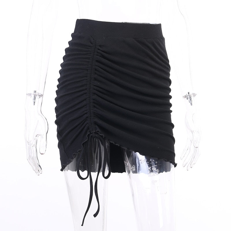 Punk Skinny Rushed Bandage Skirt