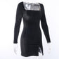 Vintage Velvet Black Mini Dress