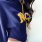 Punk Blue Letter Patchwork Corset Hoodie freeshipping - Chagothic