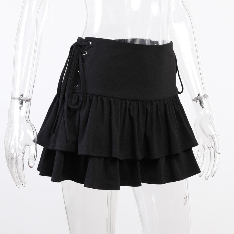 Gothic Aesthetic Black Pleated Skirt freeshipping - Chagothic