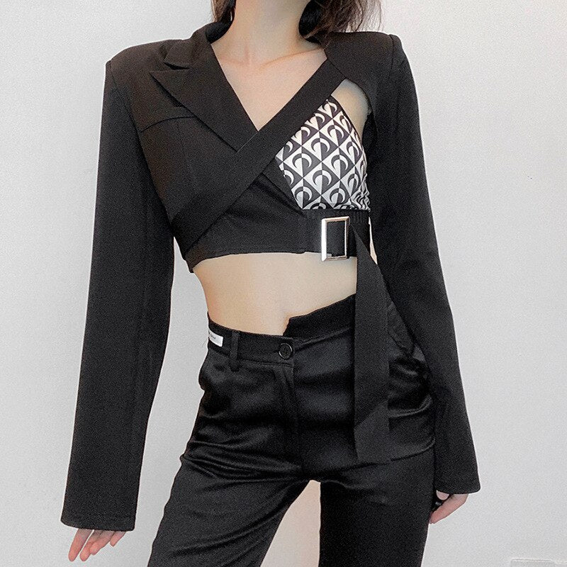 Streetwear Sexy Hollow Out Slim Coat freeshipping - Chagothic