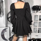 Gothic Sexy Black Lace Up Dress