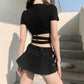 Black Basic Gothic Crop Top freeshipping - Chagothic