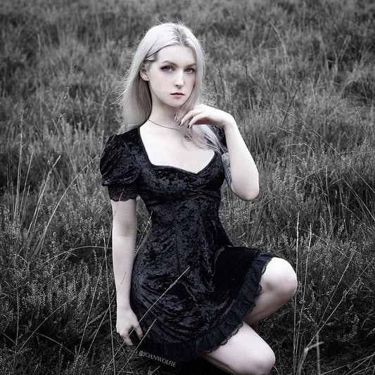 Vintage Lace Black Dress