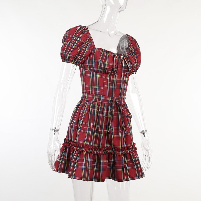 Gothic Clothes Vintage High Waist Mini Dress