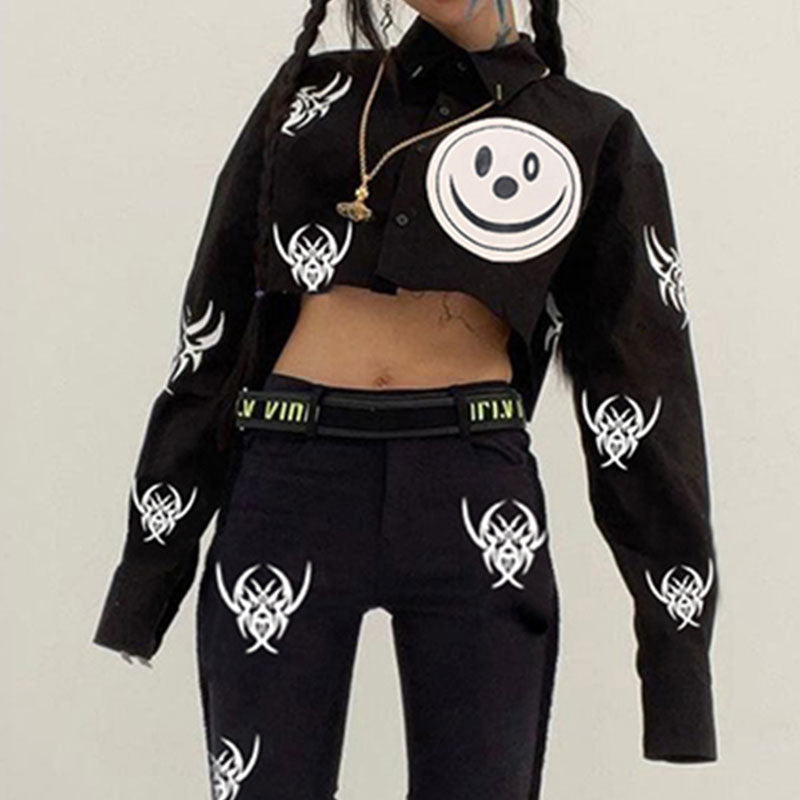 Smiley Emo Top Goth freeshipping - Chagothic