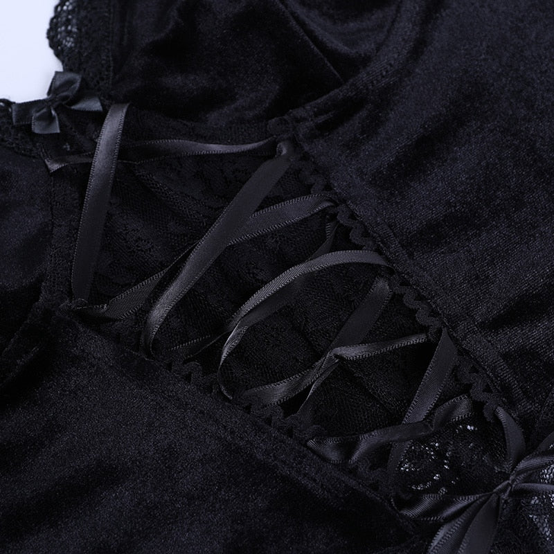 Halter Black Camisole Top Goth freeshipping - Chagothic