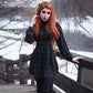 Gothic Black Plaid Turtleneck Dress