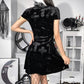 Gothic Black Velvet Cross Dress