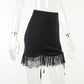 Vintage Lace Patchwork Black Skirt