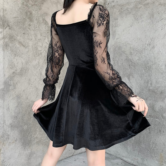 Gothic Lolita Bandage Black Dress