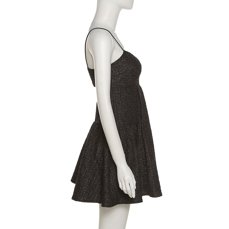 Vintage Black Aesthetic Mini Dress
