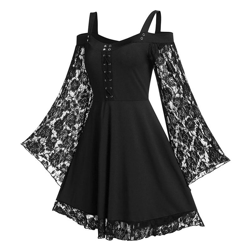 Aesthetic Lace Up Dress