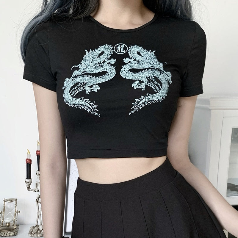 Gothic Dragon  Black T-shirt freeshipping - Chagothic
