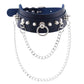 Punk Metal Leather Necklace Chain Choker
