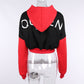 Oversize Black Patchwork Hoodie freeshipping - Chagothic