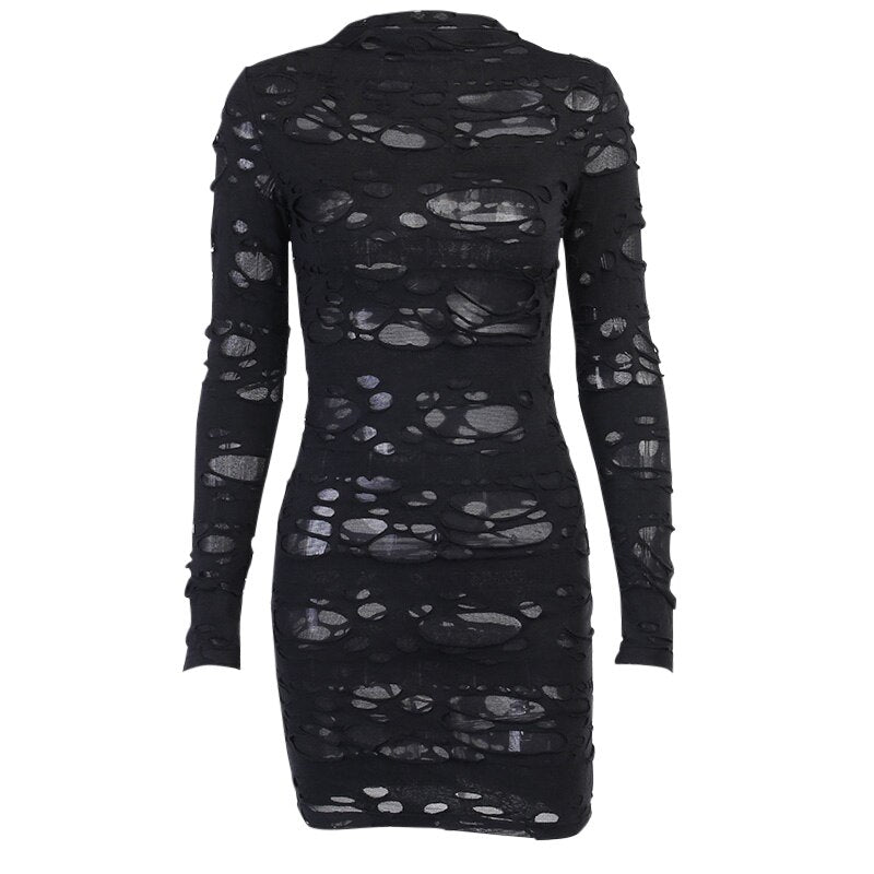 Gothic Sexy Hollow Out Mini Dress