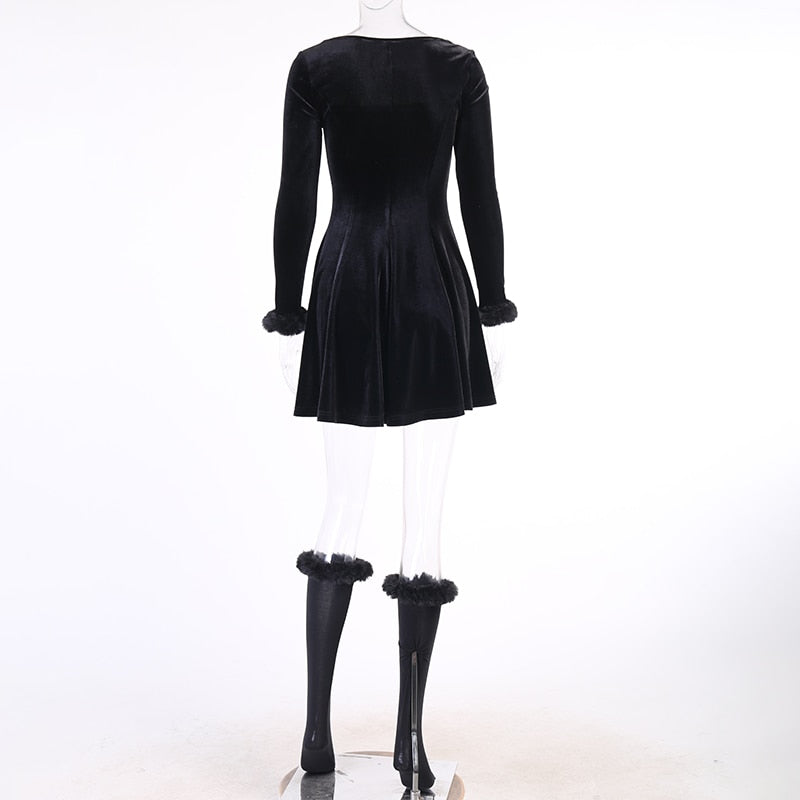 Vintage Aesthetic High Waist Mini Dress