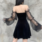 Gothic Vintage Sexy Lace Up Black Dress
