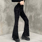 Retro Gothic Print Black Pant