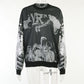 3D Skull Graphic Print Sweatshirt freeshipping - Chagothic