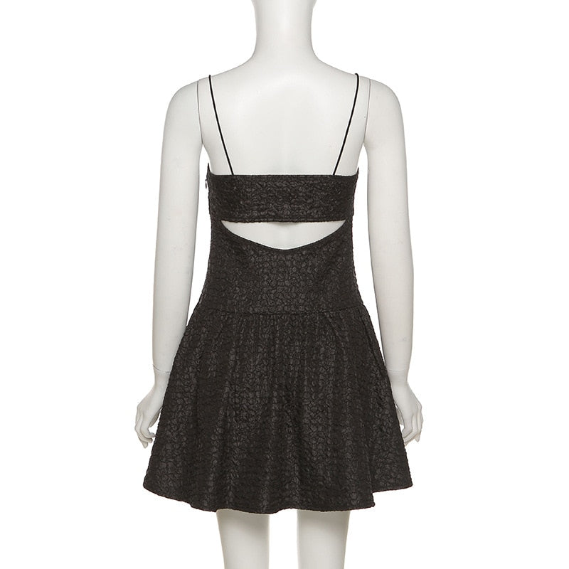 Vintage Black Aesthetic Mini Dress