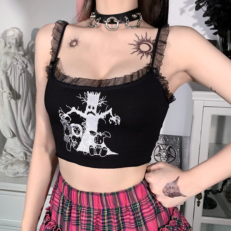 Gothic Darkness Print Knitted Top