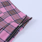 High Waist Plaid Pink Skirt freeshipping - Chagothic