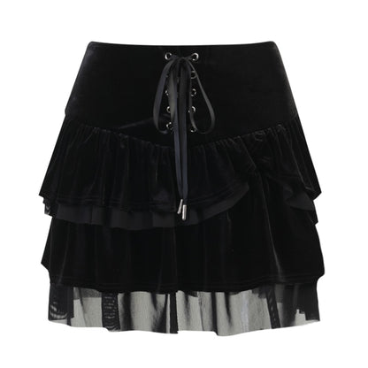 Streetwear Grunge A Line Mini Skirt