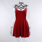 Pentagram Hollow Out Red Dress