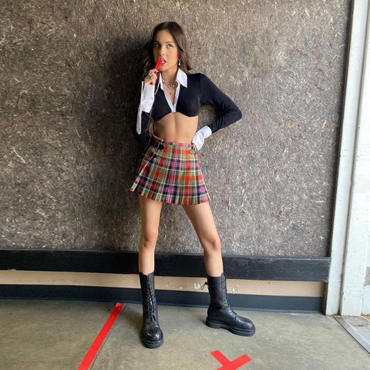 Gothic Blouese Long Sleeve Crop Top